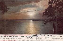 Madison Wisconsin~Moonlight On Lake MENDOTA~1905 Postcard - £6.29 GBP