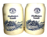 2 Erdinger Weissbräu Erding Gaudi Flossfahrt salt-glazed German Beer Steins - $19.50