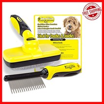 Slicker Brush and Detangler Kit for Goldendoodles &amp; Poodles - Easy Self-... - $41.57