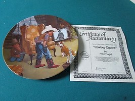 &quot;Cowboys Capers&quot; By Mike Hagel Signed Collector Plate Nib Orig - £43.76 GBP