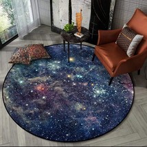 Galaxy Round Rugs, Universe Space Nebula Stars Starry Carpet, 2.6 Ft.Diameter). - £26.01 GBP