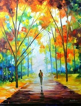 Leonid Afremov-&quot;Autumn Path&quot;-Original Oil Painting/Canvas/Hand Signed/COA/30x40 - £4,575.46 GBP