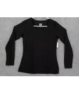 32 DEGREES HEAT ONE WOMENS SHIRT SZ L LONG SLEEVE SCOOP NECK BLACK STRET... - $9.99