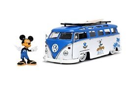 Jada Toys Disney Mickey and Friends 1:24 Volkswagen T1 Bus Die-cast Car w/ 2.75&quot; - £29.12 GBP