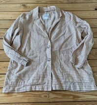 Madewell Women’s Gingham Plaid Check Button Front Blazer Jacket Size XL Tan BA - £37.82 GBP