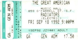 Il Radiatori Concerto Ticket Stub Settembre 18 1992 San Francisco California - $39.58