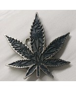 Pot Leaf Weed Marijuana Cannabis Black And Silver Belt Buckle - $38.61