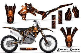 HONDA CRF 450 CRF450 2013-2015 GRAPHICS KIT CREATORX DECALS SKULL CHIEF ... - £140.08 GBP