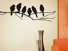 Removable Black Bird Tree Branch Wall Stickers - £19.58 GBP