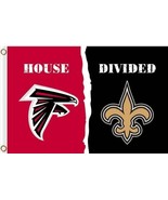 Atlanta Falcons and New Orleans Saints 3x5ft Divided Flag, Machido flag - $30.00