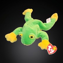 TY Beanie Baby - SMOOCHY the Frog 1997 PVC Pellets NOS w/ Tags Green  - $136.28 MXN