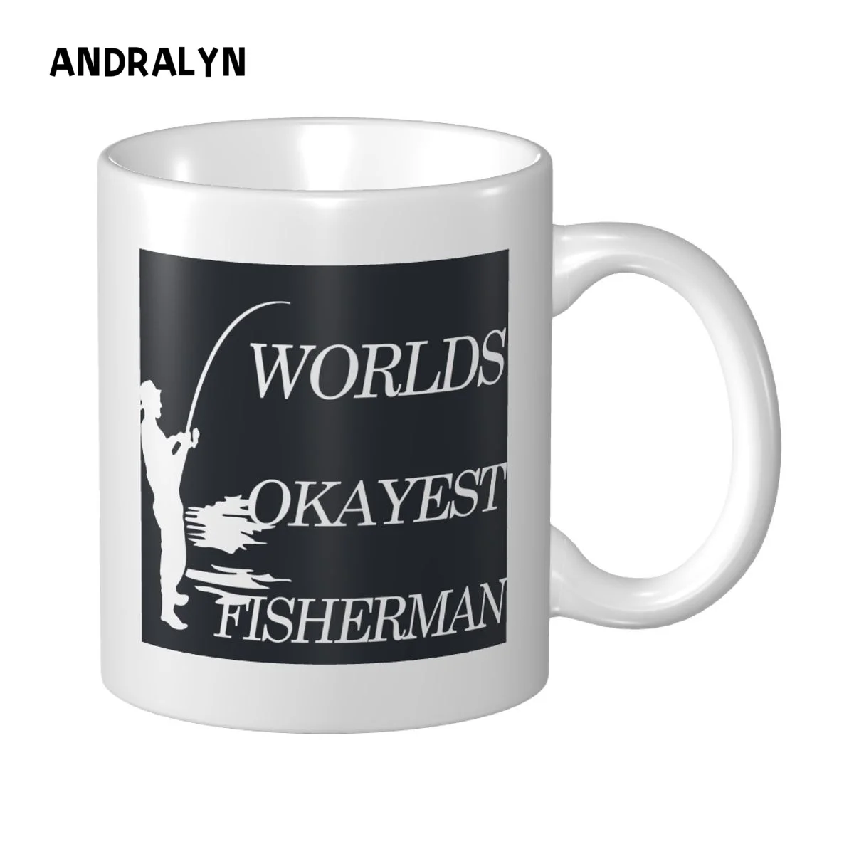 Worlds Okayest Fisherman Mug Personalized Print Picture Photo LOGO Text - £16.10 GBP