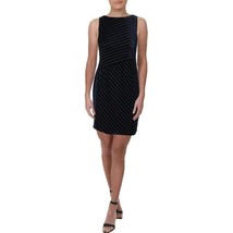 NWT Women Petite Size 16 16P Lauren Ralph Lauren Navy Shadow-Stripe Velvet Dress - £30.99 GBP