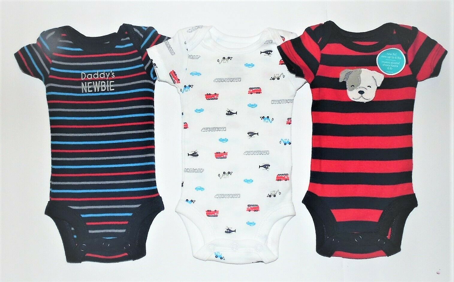 Carter's Child of Mine Infant Boys 3pc Bodysuits Size Preemie Daddy's Newbie NWT - £6.82 GBP