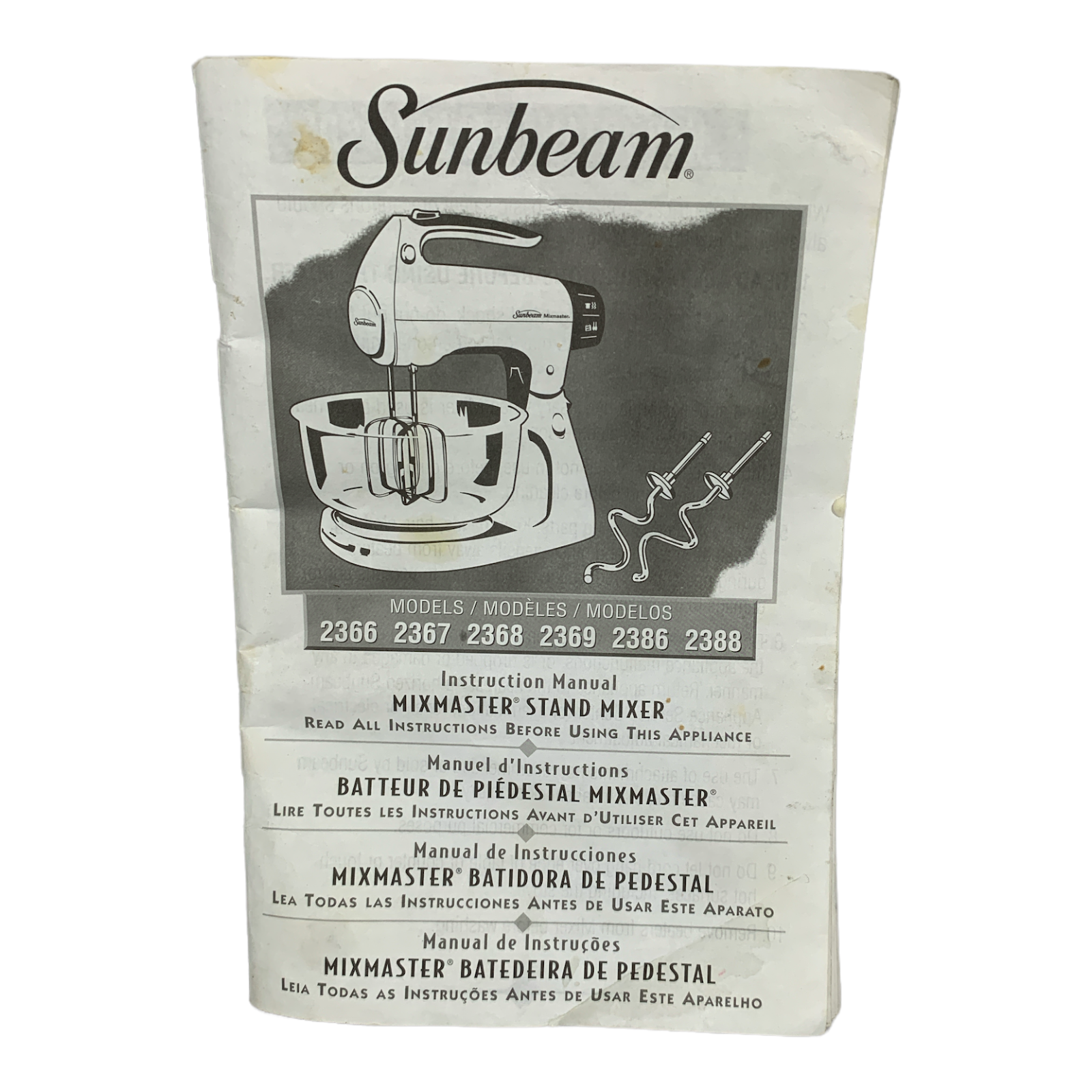 Sunbeam Mixmaster Mixer Instruction Owner Manual 2366 2367 2368 2386 2388 - $8.42