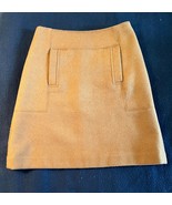 Loft Mini A-line Skirt Size 00 Wool Polyester Blend Camel/Brown Lined - £10.21 GBP