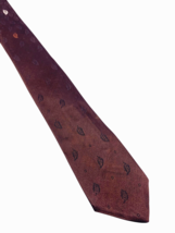 Vintage 60s Tie Skinny Copper Brown Textured Leaf John A Brown Silk Retr... - $68.22 CAD
