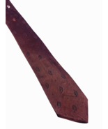 Vintage 60s Tie Skinny Copper Brown Textured Leaf John A Brown Silk Retr... - €43,27 EUR