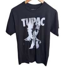 Tupac 2Pac Shakur Black Graphic T-Shirt Men&#39;s S Prayer Hands Hip Hop Rap... - $15.00