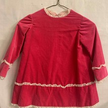 Vintage Handmade Pink Velour and Lace Girls Dress, Halloween, Dress Up - £23.73 GBP