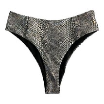 Shein Womans Swim Bottoms Size Small Silver High Cut Bikini Animal Print... - £10.66 GBP