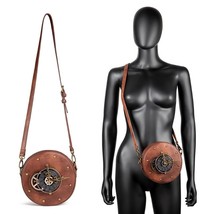 Fashion Steampunk Chain Bag Round Vintage Clock Money Clutch Women Shoulder Bag  - £45.04 GBP