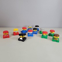 Lego Duplo Vintage Mini Figures Square People Red Blue Green Black Lot of 12 - $11.98