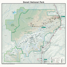 Printed Image Denali National Park Topographical Map Bandanna Alaska Mt ... - $11.61