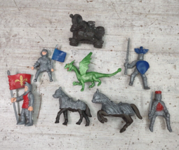 Vintage Safari Ltd Medieval Knights Lot Fantasy Toys Figurines Dragon War Horse - £12.25 GBP