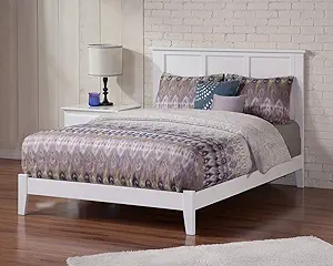 AFI, Madison, Low Profile Wood Platform Bed, Queen, White - $740.99