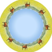 Betsy Drake Horse 68 Inch Round Table Cloth - £71.38 GBP