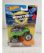 NEW-ISSUE 2017 HOT WHEELS MONSTER JAM CLASSIC GRAVE DIGGER WITH STUNT RAMP  - $15.54
