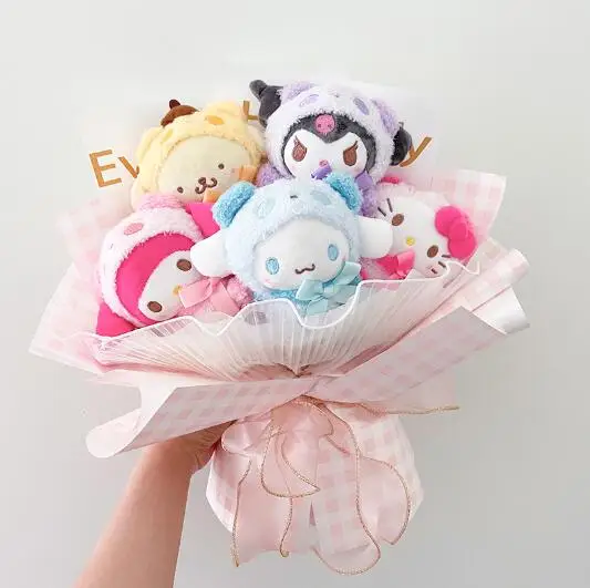 Ys hello kitty kuromi mymelody plushie small pendant soft anime cartoon doll girl child thumb200