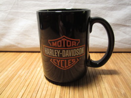 2002 Harley Davidson Black Orange logo Biker Coffee Cup Mug - $15.99