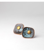 Original brand jewellery vintage bronze patina jewellery simple earrings - $1,671.96 MXN