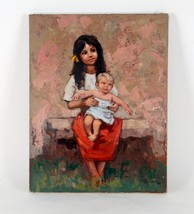 &quot;Madre Y Niño &quot; Por Robierre, Pintura Al Óleo en Lienzo, 18x14 - £751.77 GBP