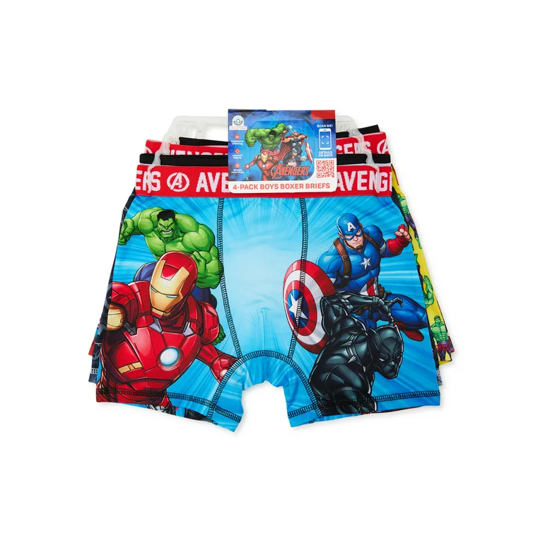 Marvel Avengers Boys 4-Pack Athletic Boxer Briefs Moisture Wicking Size 6 NEW - $19.79