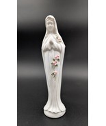 “Touch of Rose” Madonna Mary Bisque Ceramic 9” Figurine by Roman - $18.49