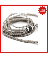 Elegant 1.25m Braided Silver Plated Earphone Cable for Enhanced Audio Ex... - $602.19 MXN