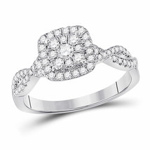 Authenticity Guarantee 
10kt White Gold Womens Round Diamond Square Cluster R... - £618.06 GBP