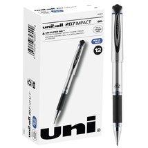Uniball Signo 207 Impact Stick Gel Pen, 12 Blue Pens, 1.0mm Bold Point G... - £31.59 GBP