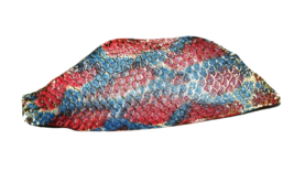 Python Print-on Tilapia Fish Leather Skin Hide Metallic Glitter Light Bu... - $6.23