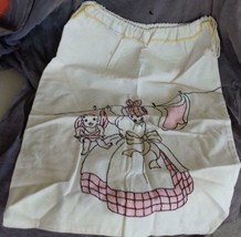 Cute Vintage Hand Embroidered Cotton Linen Baby Laundry Bag – GDC – COLLECTIBLE - £13.65 GBP