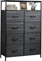 Wlive Fabric Dresser For Bedroom With Open Shelves, Tall Dresser With 8 Drawers, - £73.99 GBP