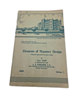 Elements of Masonry Design Vtg Booklet Home Study Book Correspondence Sc... - $346.61 MXN