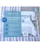 Wellbeing 300 Thread Count 6 Pc. Sheet Set QUEEN Antimicrobial Retail: $... - $1,190.34 MXN