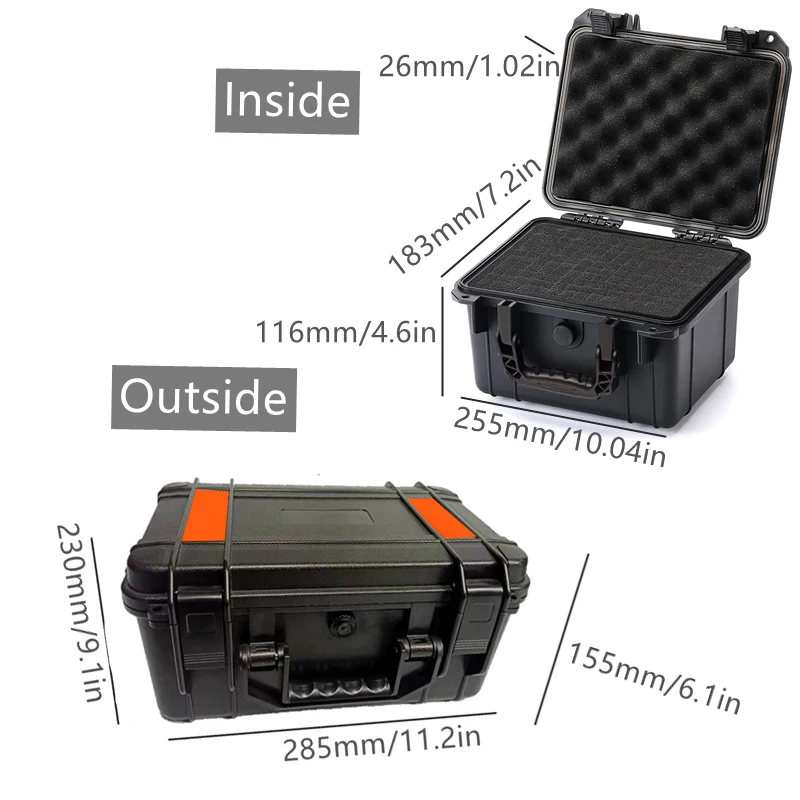 Plastic Toolbox Sealed Waterproof Hard Case Suitcase Safety Instrument T... - £89.01 GBP