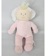 Vtg Eden Baby Girl Doll Pink Bonnet Terry Cloth Blue Eyes Blond Plush Pa... - $67.63 CAD