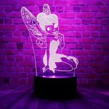 Cartoon Magic Elf Tinker Bell Miss Bell Anime Figure Pretty Fairy Bulb 3D Visual - £18.08 GBP