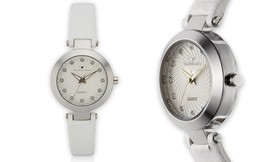 NEW Tavan 14050 Women Flotilla Collection White Leather Cute Petite Ladies Watch - £14.17 GBP